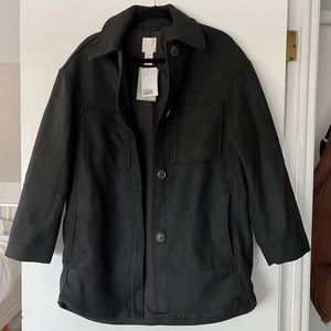 NWT H&M Black Shacket size XS